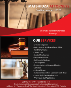 Law Firm in Gauteng: Matshidza Attorneys